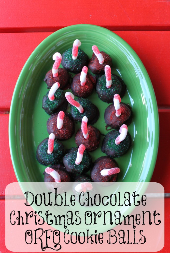 Double Chocolate Christmas Ornament OREO Cookie Balls #OREOCookieBalls #ad