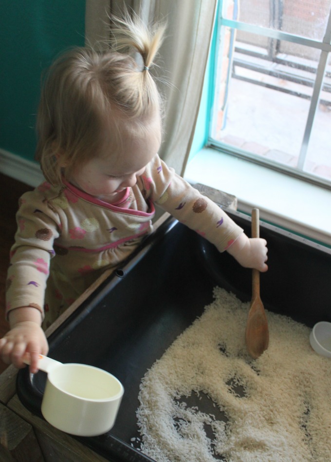 Playing with a Simple Rice Sensory Bin