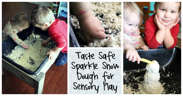 Taste Safe Sparkle Snow Dough for Sensory Play