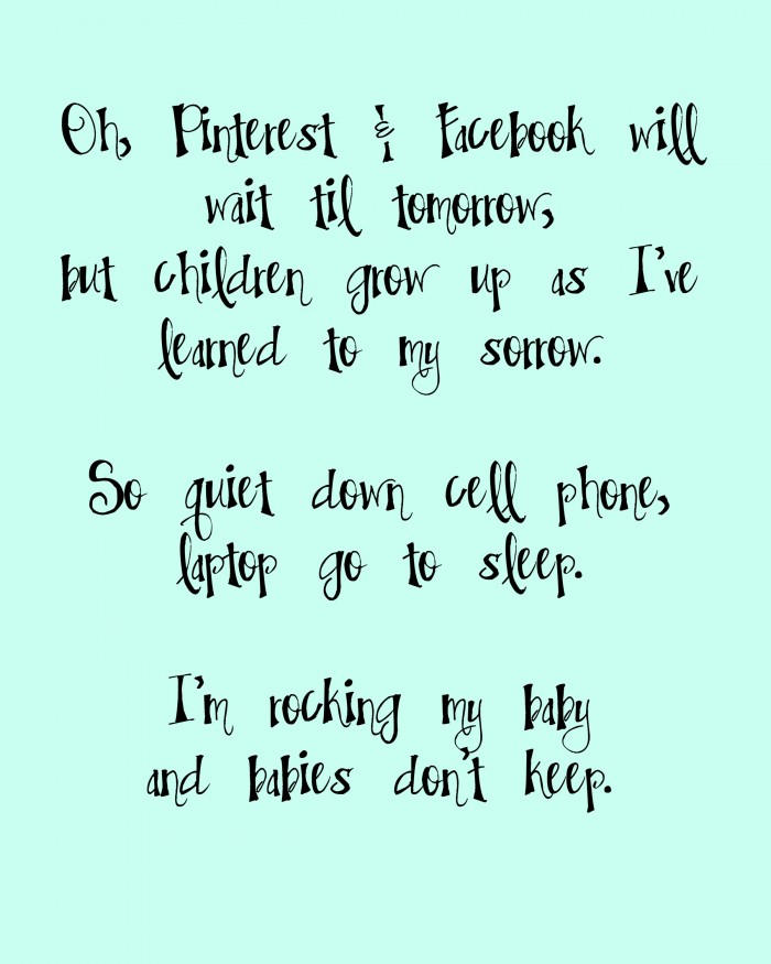Babies Don't Keep Poem for the Modern Parent - Mint Background