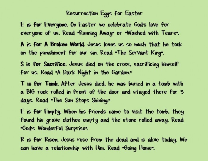 Resurrection Eggs for Easter