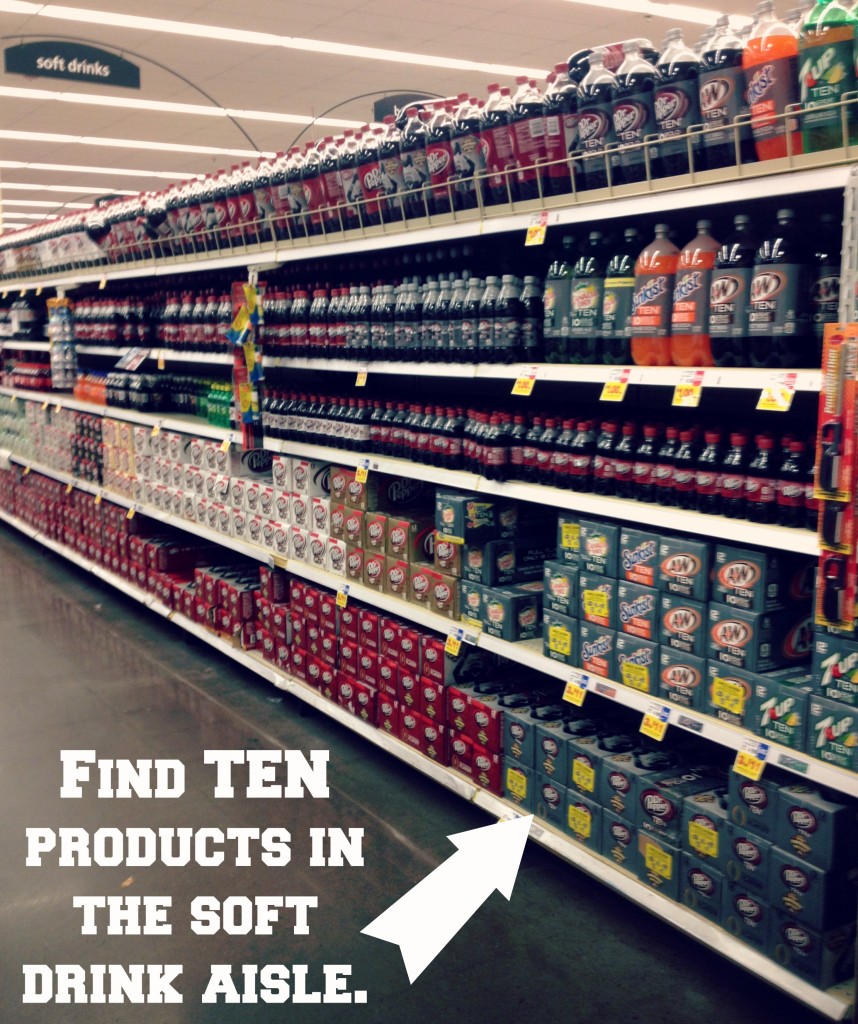 Find TEN products in the soft drink aisle. #DrinkTEN #shop #cbias