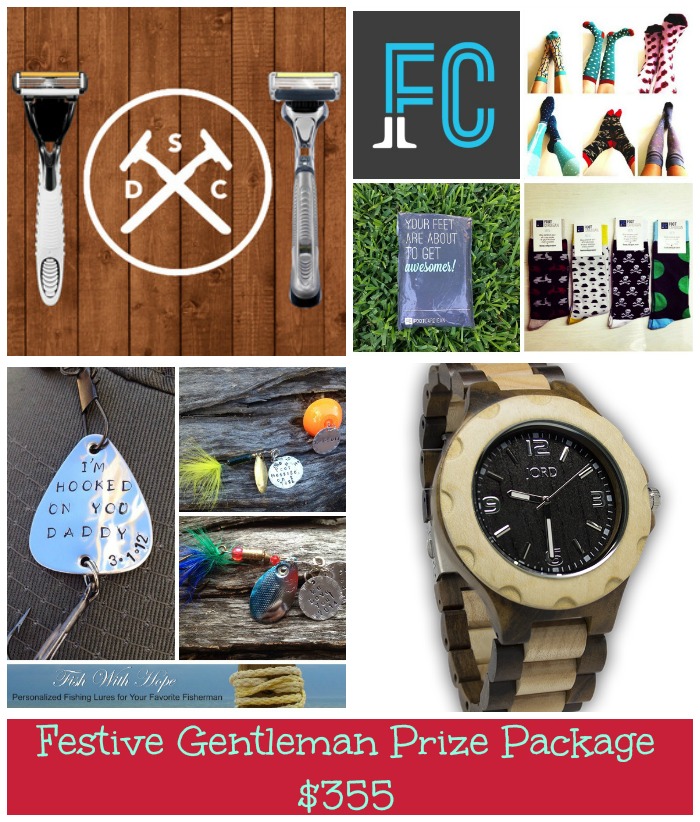 festive gentleman prize package collage
