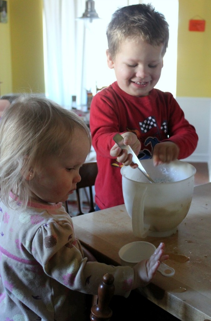 Making Snow Dough with Kids