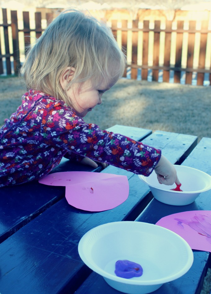 Painting Hearts with Toddlers