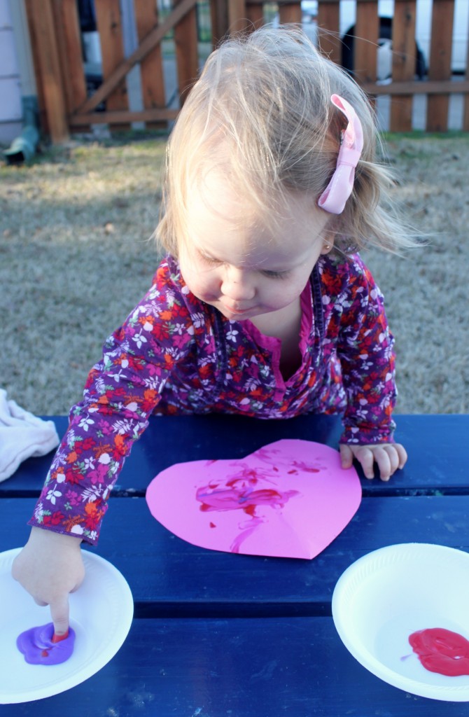 Toddler Painting for Valentine's Day