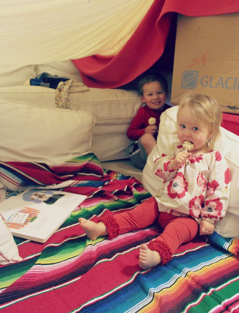 building pillow forts and eating popcorn lollipops