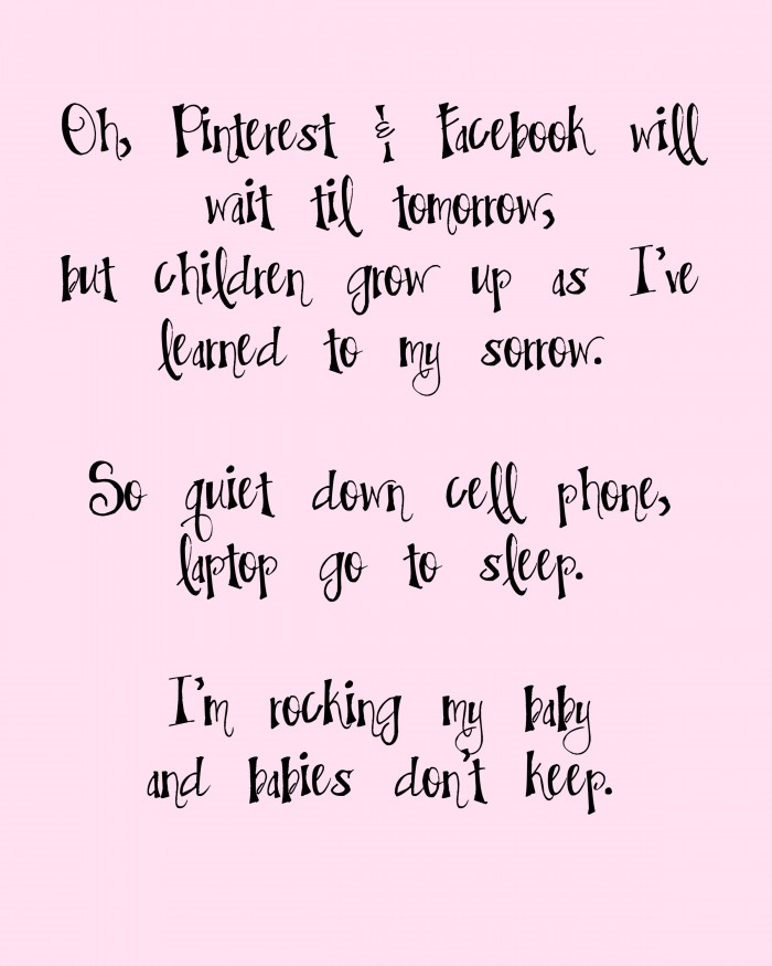 Babies Don't Keep Poem for the Modern Parent - Pink Background
