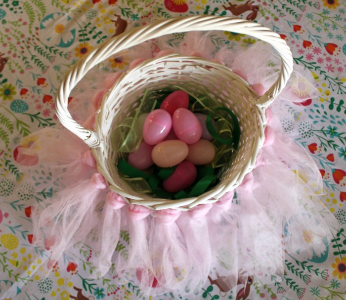 DIY Easter Basket with Ribbon for Grass