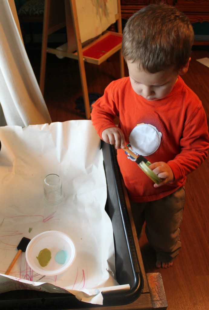 kid art painting a diy diffuser mason jar