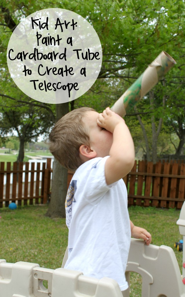 Kid Art Paint a Cardboard Tube to Create a Telescope