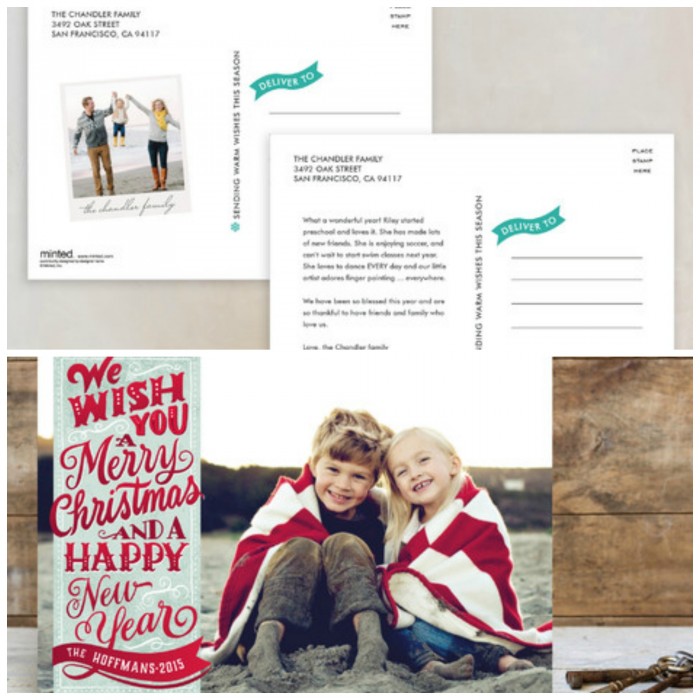 minted holiday postcards